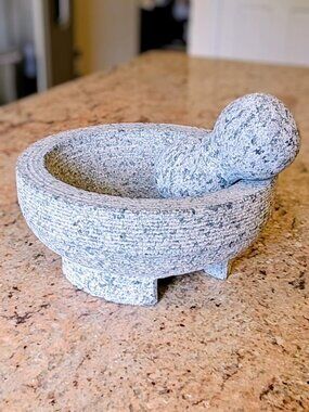 Premium 8" Natural Granite Mortar & Pestle Set